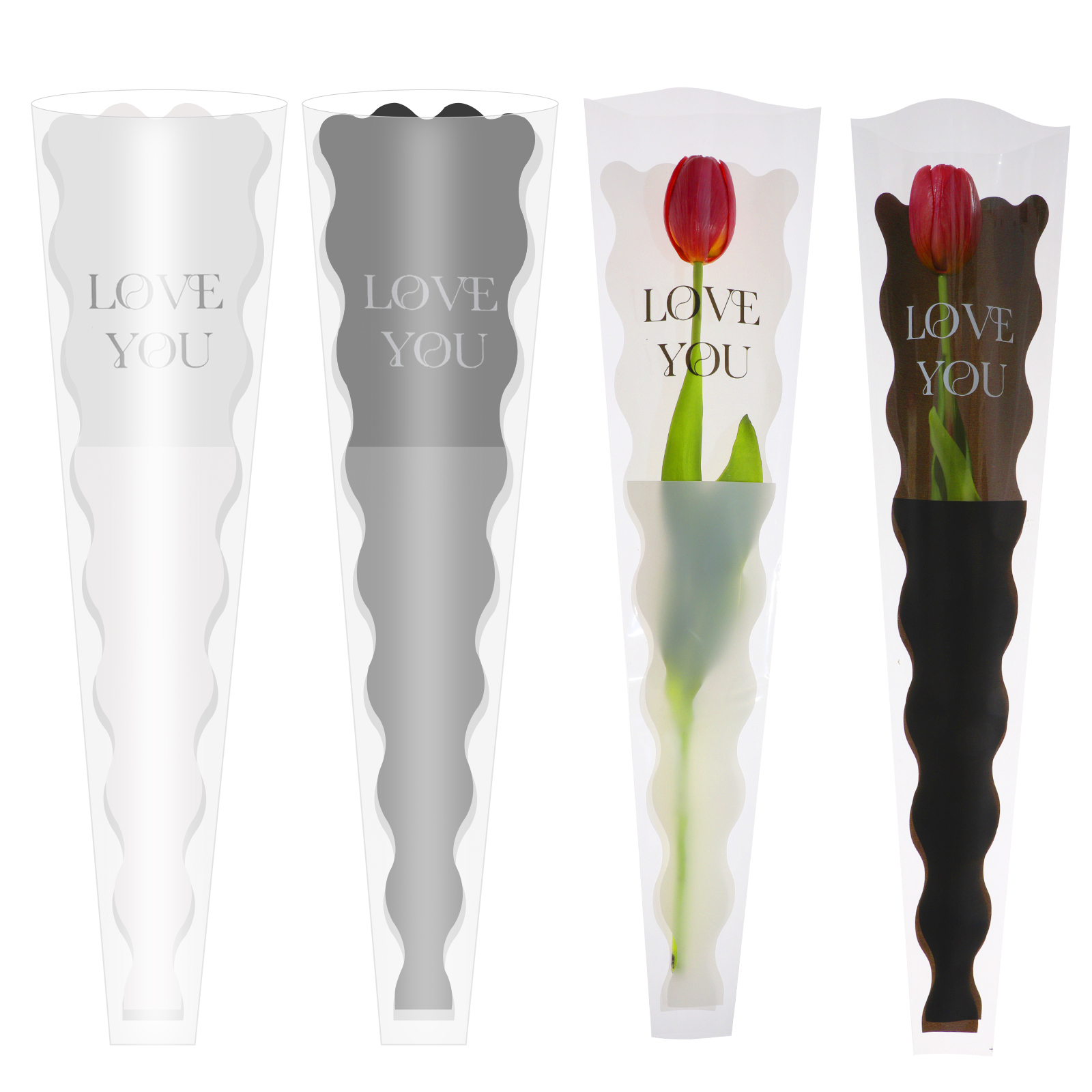 Flower Wrap Kraft - 50pcs Mermaid Wavy Pattern Flower Bouquet