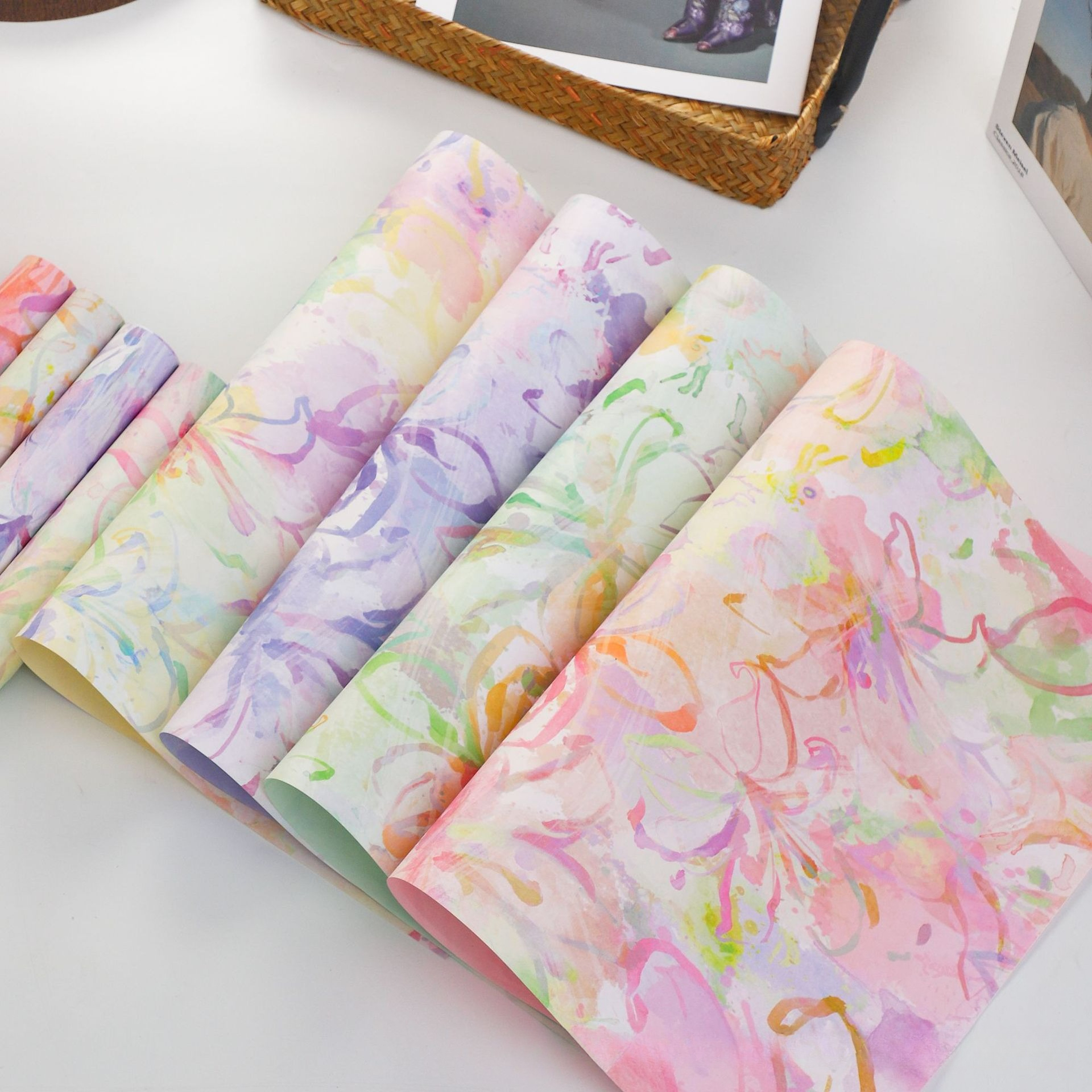 Colorful Romantic Oil Painting - Flower Wrap Kraft ulasan dan harga