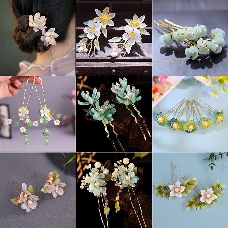 1Pair Vintage Hairpin Glazed F - Supply Florist ulasan dan harga