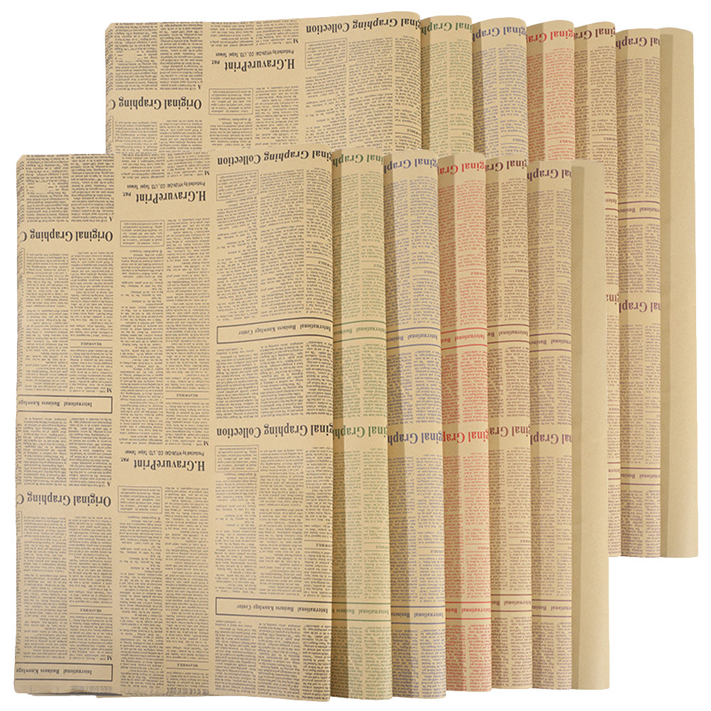 20 Sheets Vintage English News - Flower Wrap Kraft ulasan dan harga