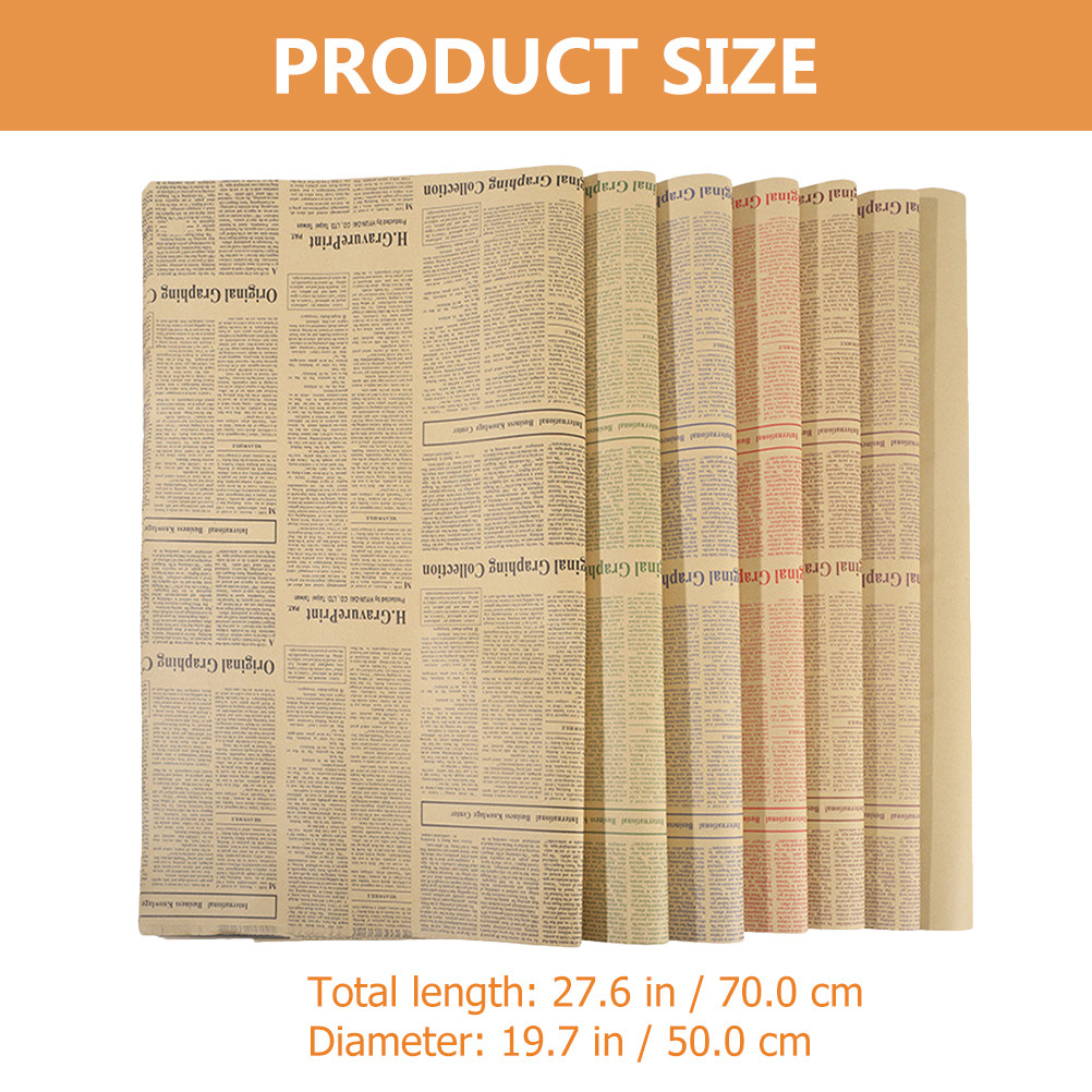 20 Sheets Vintage English News - Flower Wrap Kraft ulasan dan harga