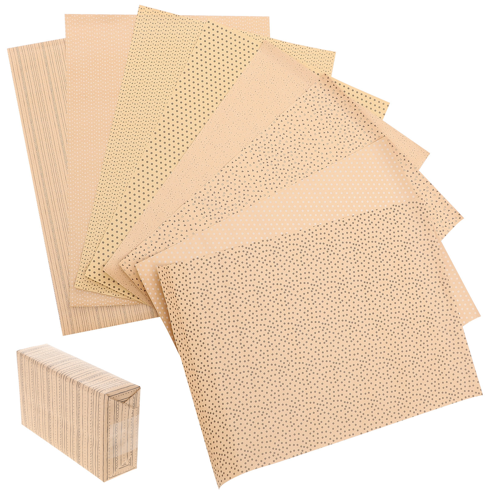 8Pcs Brown Kraft Gift Wrap Pap - Flower Wrap Kraft ulasan dan harga