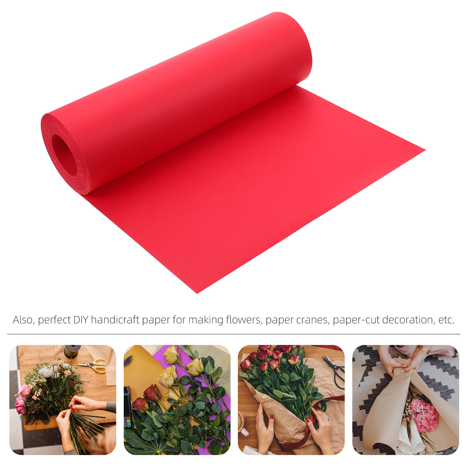 1 Roll Red Kraft Paper Roll fo - Flower Wrap Kraft ulasan dan harga