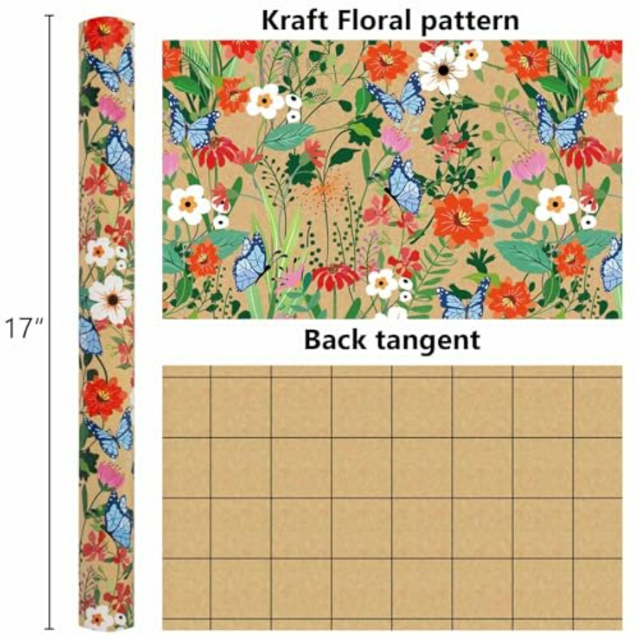 Kraft Flowers Wrapping Paper,  - Flower Wrap Kraft ulasan dan harga