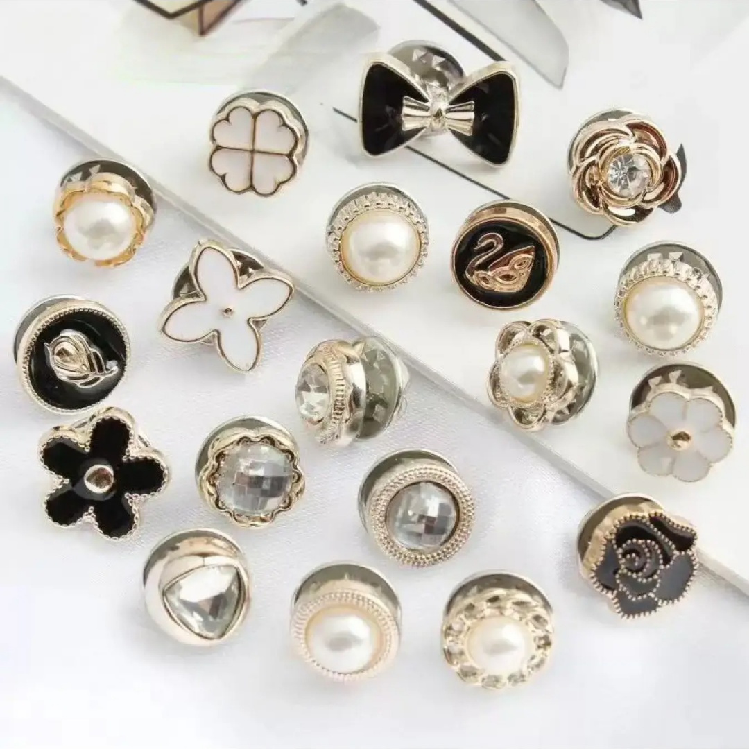 10 Counts Brooch Buttons for W - Flower Frog Pin ulasan dan harga