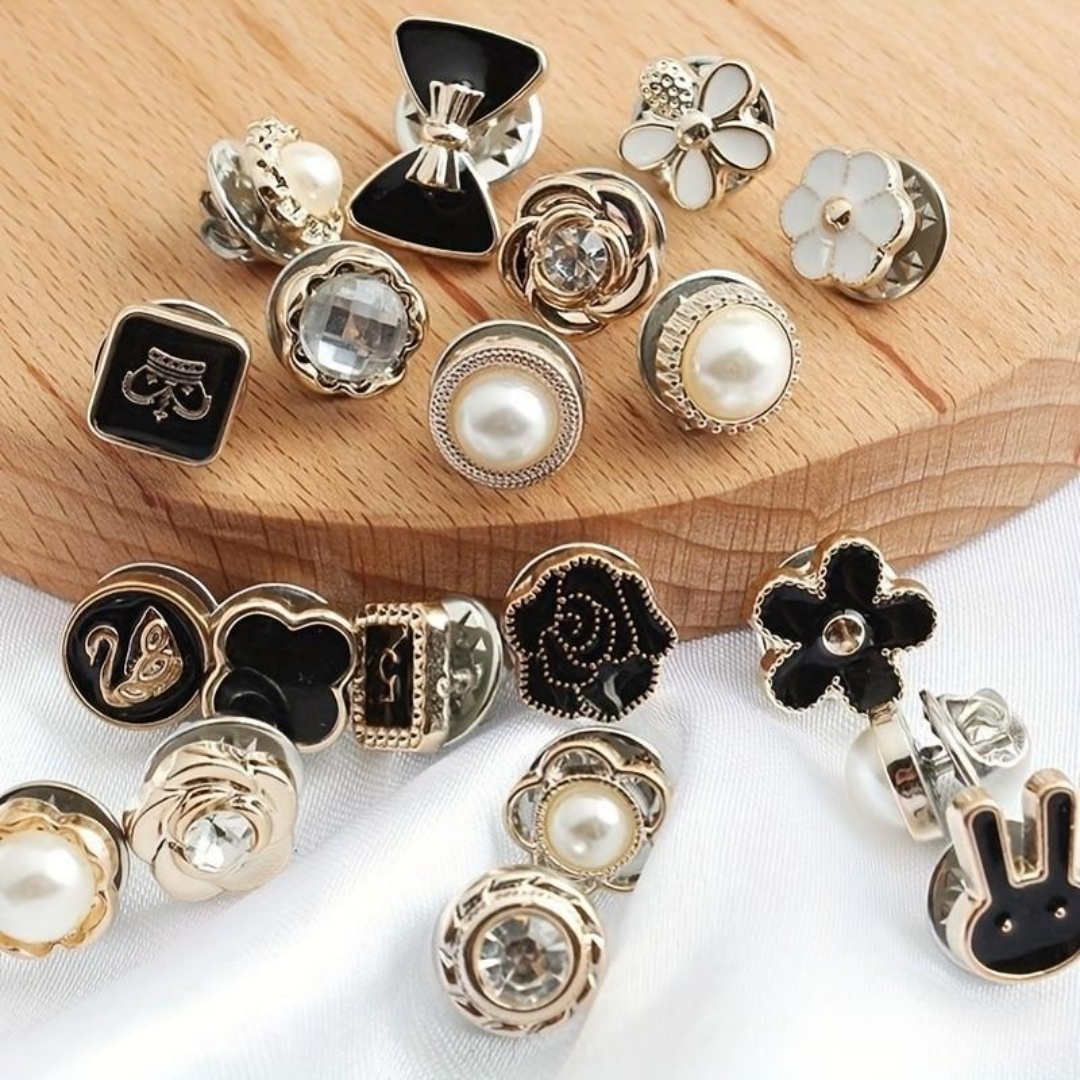 10 Counts Brooch Buttons for W - Flower Frog Pin ulasan dan harga