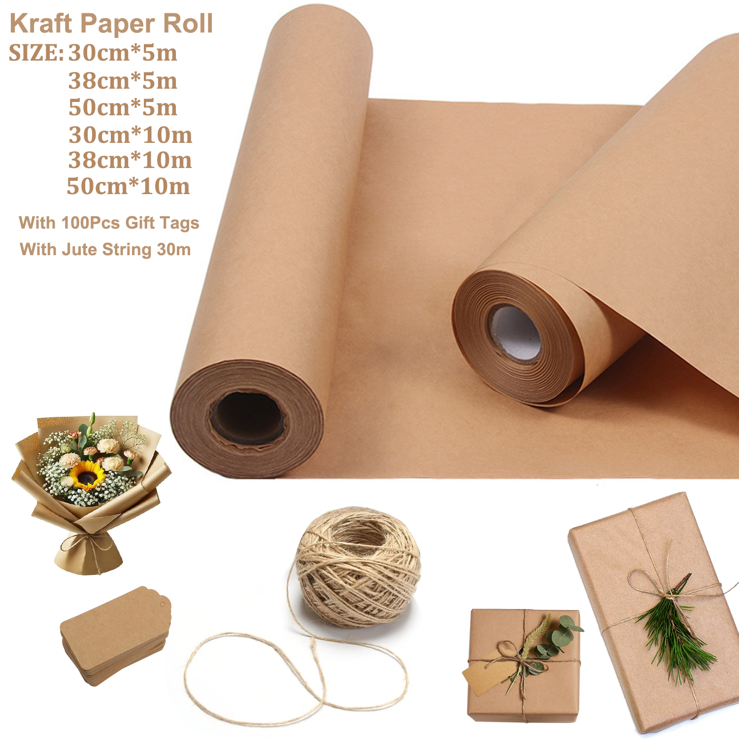 EcoFriendly Brown Kraft Paper  - Flower Wrap Kraft ulasan dan harga