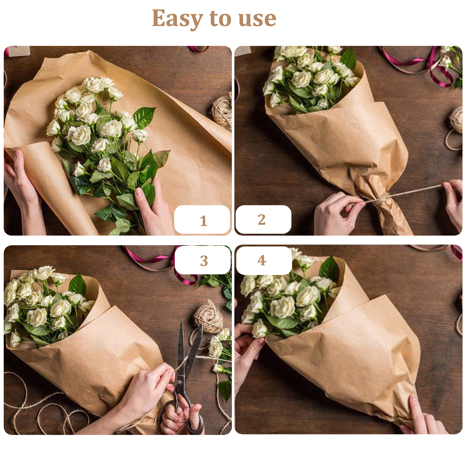 EcoFriendly Brown Kraft Paper  - Flower Wrap Kraft ulasan dan harga