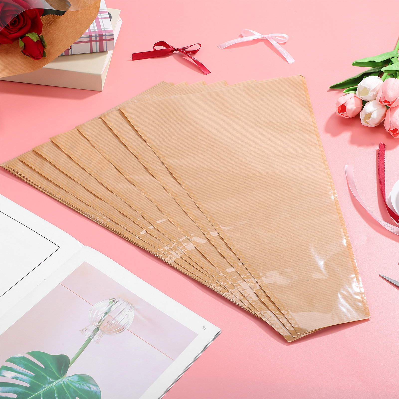 1Set Kraft Paper Flower Bags C - Flower Wrap Kraft ulasan dan harga