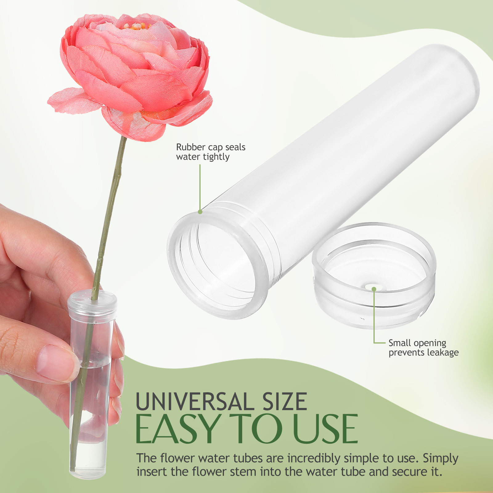 100Pcs Flower Water Tubes Leak - Stem Extender Tube ulasan dan harga