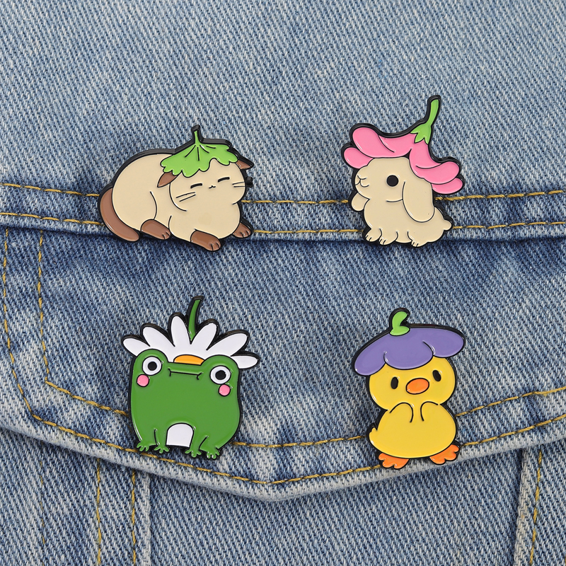 Flowers Leaf Hat Enamel Pins C - Flower Frog Pin ulasan dan harga