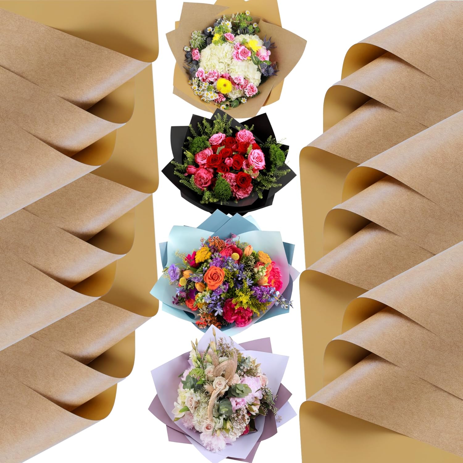20 Sheets Double Sided Flower  - Flower Wrap Kraft ulasan dan harga