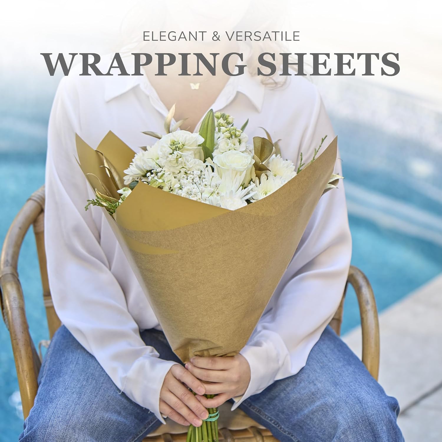 20 Sheets Double Sided Flower  - Flower Wrap Kraft ulasan dan harga