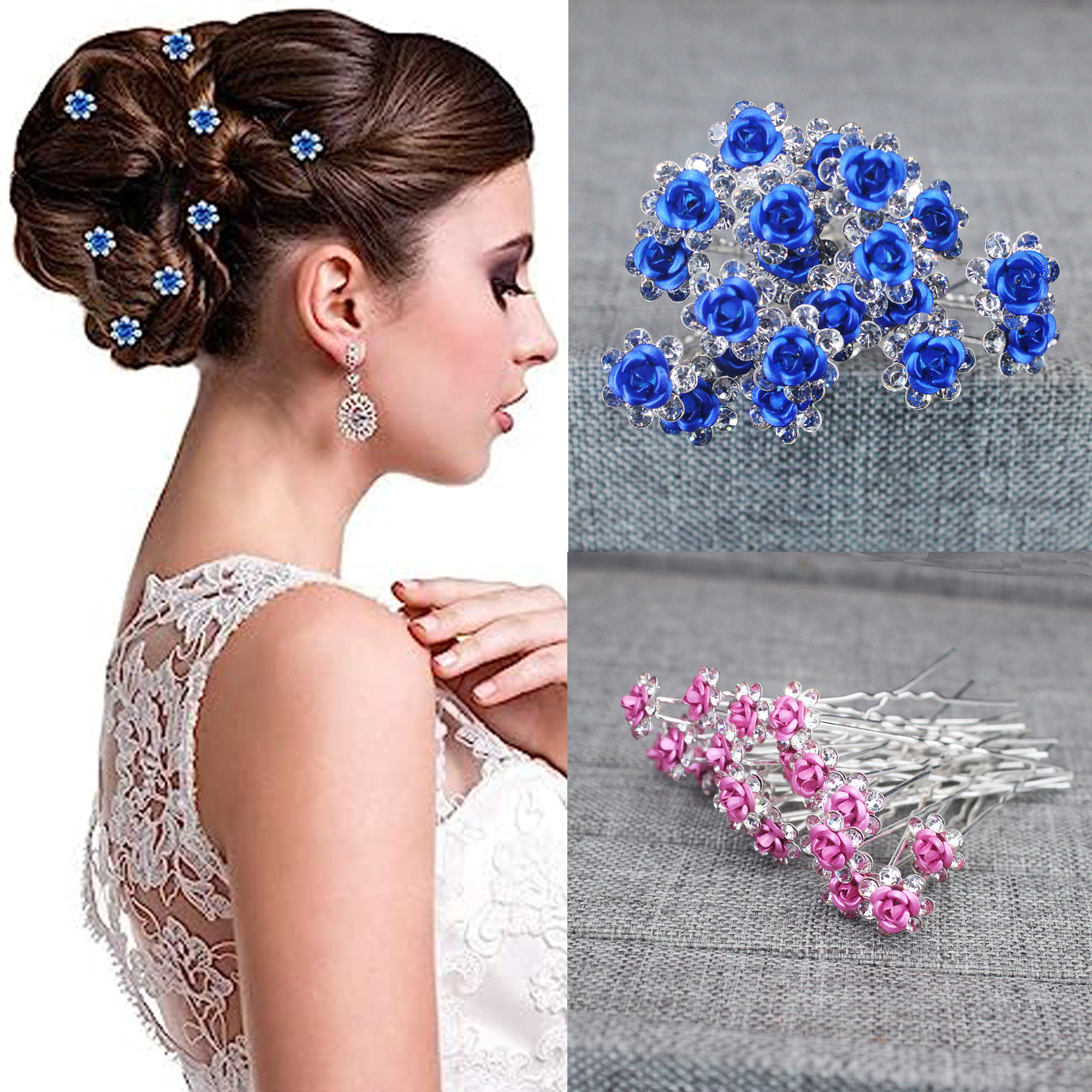 20PCS Rose Flower Rhinestone H - Supply Florist ulasan dan harga