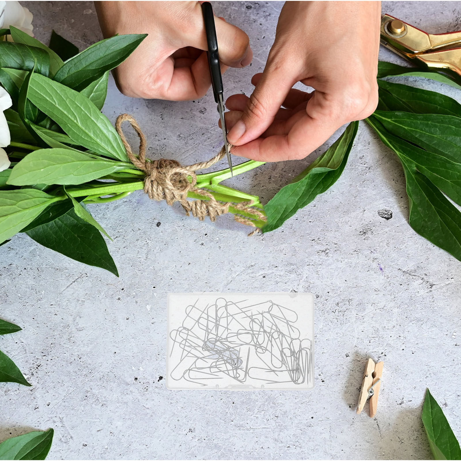 50Pcs U Shaped Pins Stainless  - Flower Frog Pin ulasan dan harga